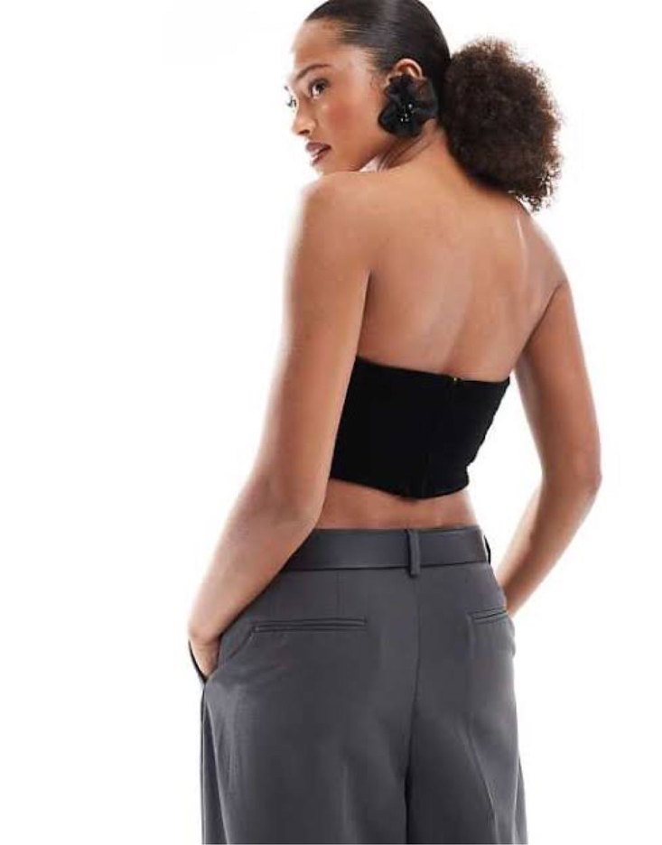 Kemer Detaylı Straplez Midi Deri Büstiyer - Görsel 2