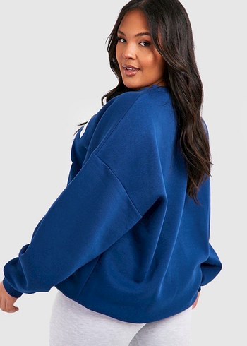 Mavi Oversize NYC Baskılı Sweatshirt - Görsel 2