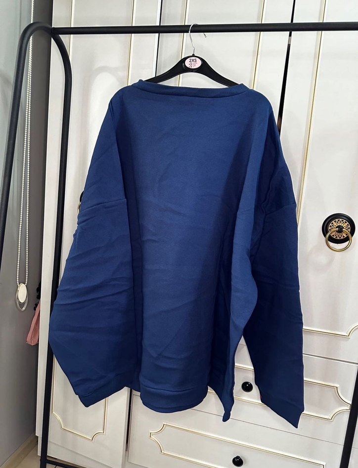 Mavi Oversize NYC Baskılı Sweatshirt - Görsel 4