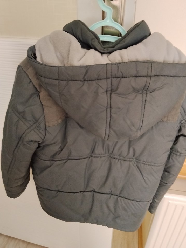 Erkek Çocuk Gri Düğmeli Street Wear Mont - Görsel 2