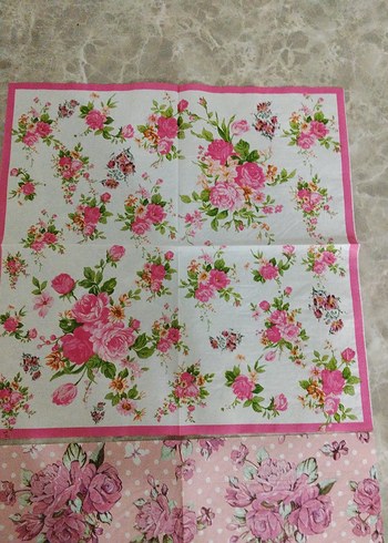 Çiçek ve Kuş Desenli Bohem Kağıt Peçete - Görsel 5