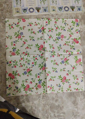 Çiçek ve Kuş Desenli Bohem Kağıt Peçete - Görsel 4