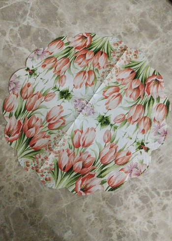 Çiçek ve Kuş Desenli Bohem Kağıt Peçete - Görsel 7