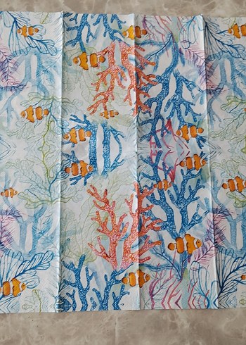 Çiçek ve Kuş Desenli Bohem Kağıt Peçete - Görsel 3