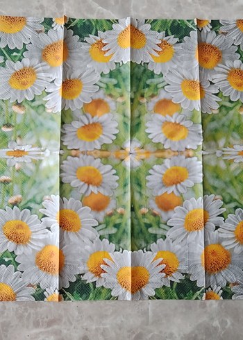 Çiçek ve Kuş Desenli Bohem Kağıt Peçete - Görsel 2