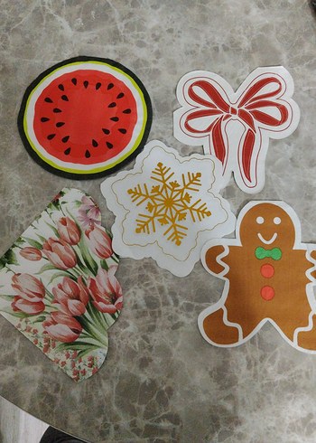 Çiçek ve Kuş Desenli Bohem Kağıt Peçete - Görsel 12