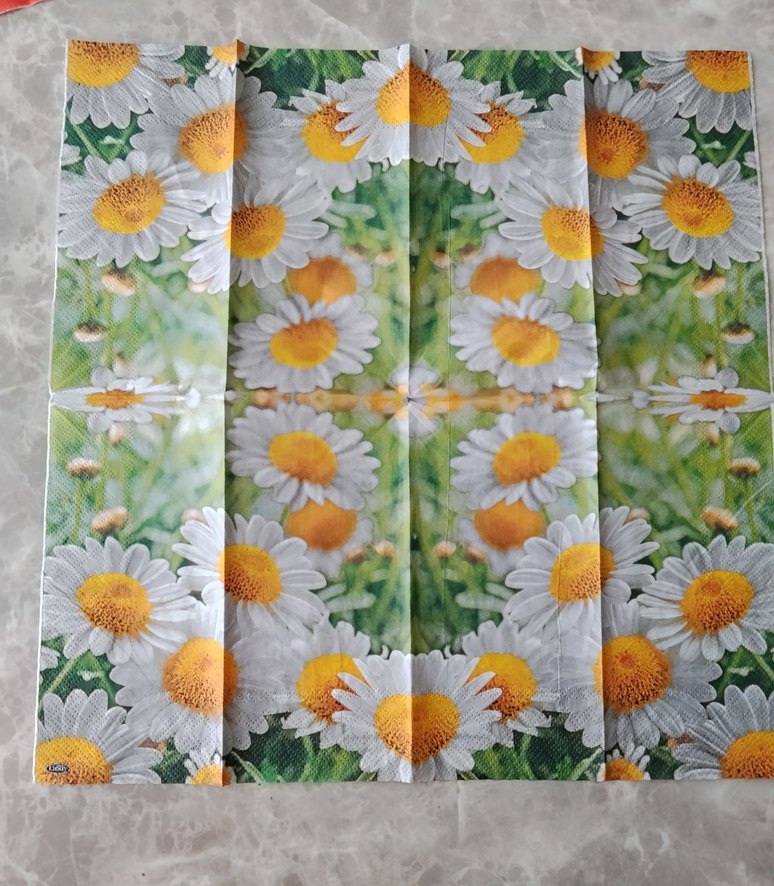 Çiçek ve Kuş Desenli Bohem Kağıt Peçete - Görsel 2