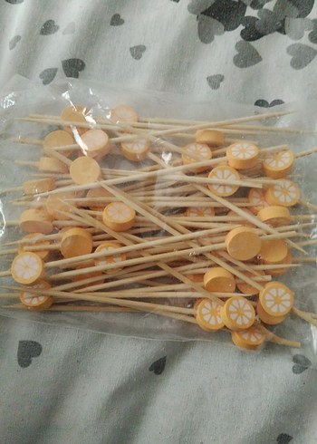 Sarı Ananas ve Portakal Dekorlu Parti Kürdanları - Görsel 4