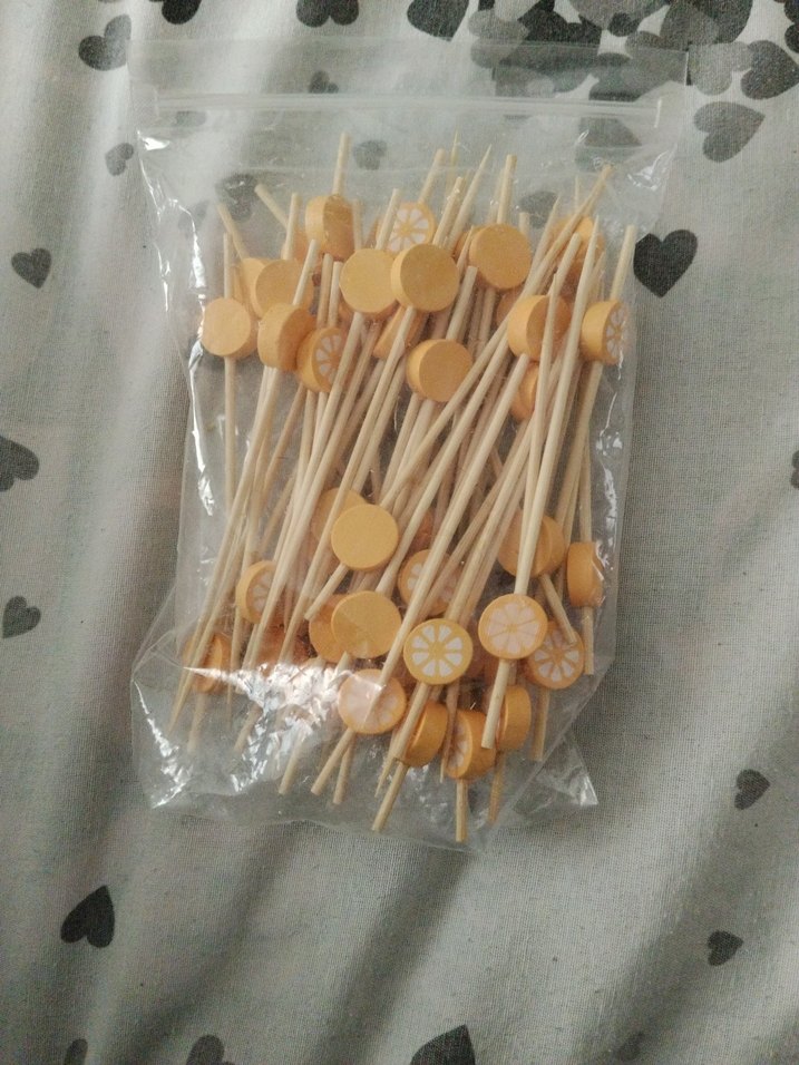 Sarı Ananas ve Portakal Dekorlu Parti Kürdanları - Görsel 2