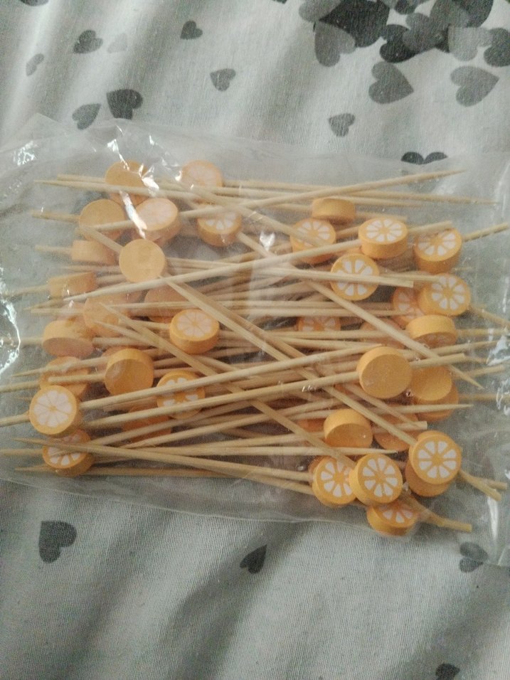 Sarı Ananas ve Portakal Dekorlu Parti Kürdanları - Görsel 4