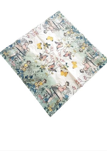 Çiçek Desenli Çok Renkli 12 adet peçete - Görsel 10