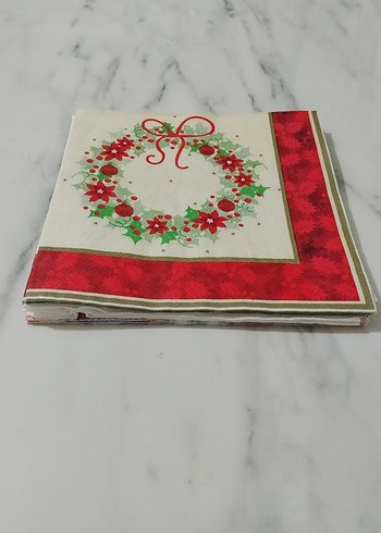 Çiçek Desenli Çok Renkli 12 adet peçete - Görsel 8