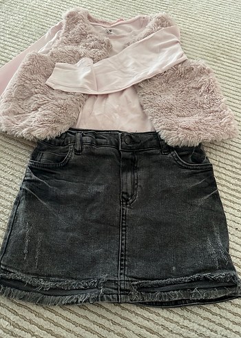 2 li yelek takım 7-8 yaş Kız Çocuk pembe  Kürk yelek ile - Görsel 4