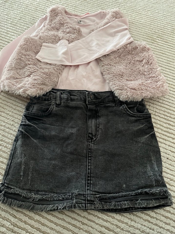 2 li yelek takım 7-8 yaş Kız Çocuk pembe  Kürk yelek ile - Görsel 4