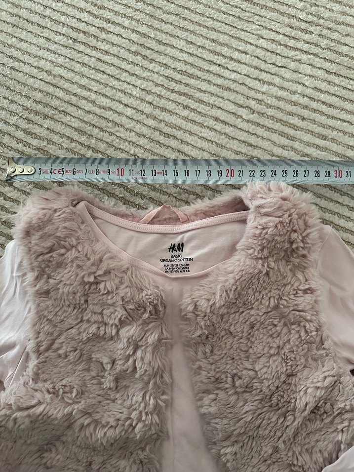 2 li yelek takım 7-8 yaş Kız Çocuk pembe  Kürk yelek ile - Görsel 3