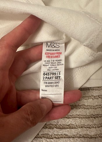 Marks & Spencer Erkek Çocuk Düğmeli Beyaz Polo Tişört