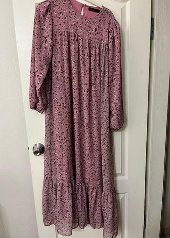 Mor Uzun Kollu Salaş Bohem Elbise - Görsel 3