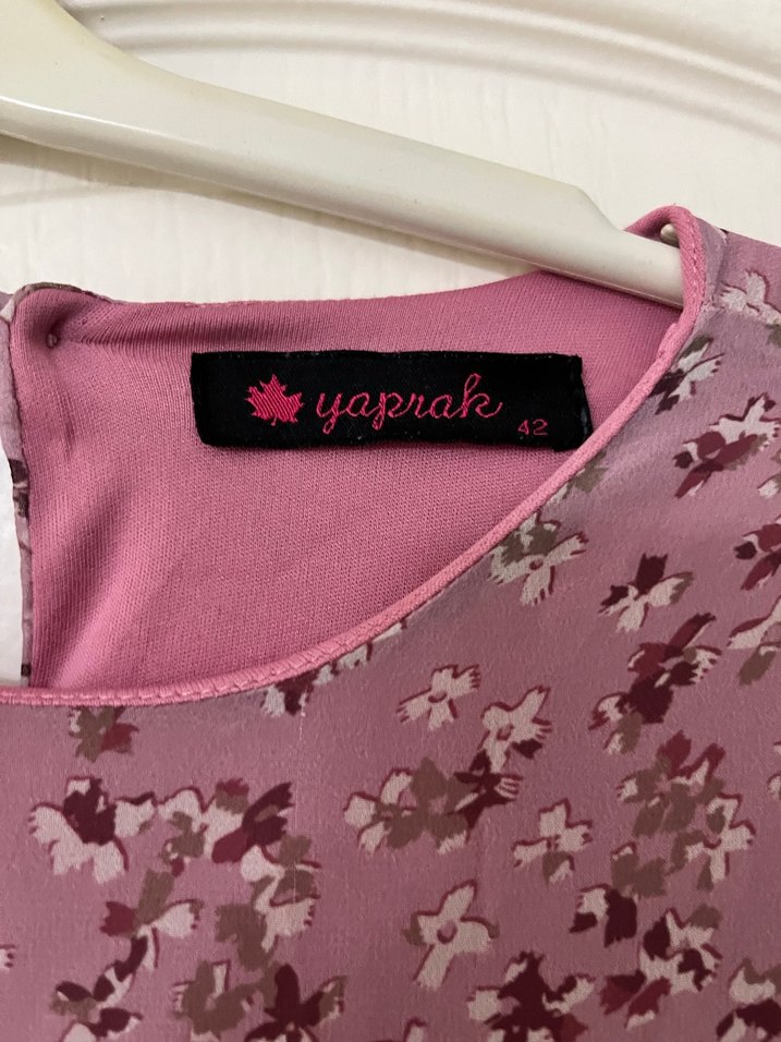 Mor Uzun Kollu Salaş Bohem Elbise - Görsel 2