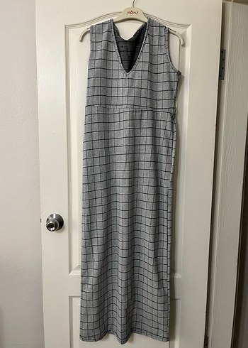 Gri Kareli Kemerli Hamile Elbisesi - Görsel 2