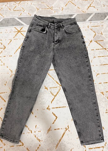 Diğer Koyu Gri Yikamali Denim Jean