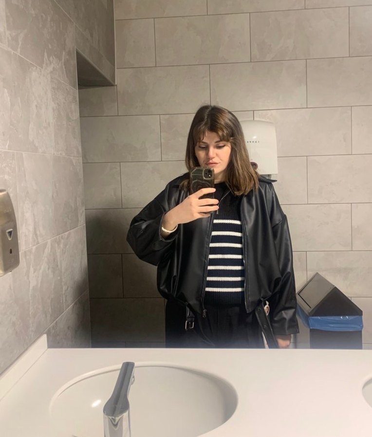 Kadın Siyah Deri Kemerli Ceket - Görsel 3