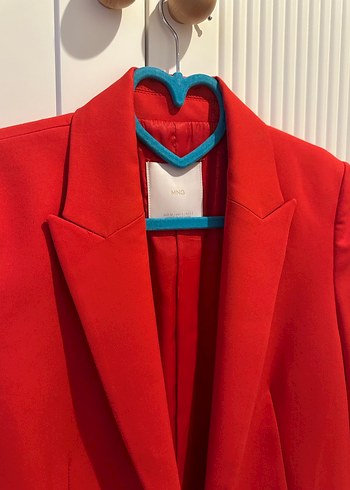 Mango Klasik Kesim Kırmızı ceket pantolon takım - Görsel 3