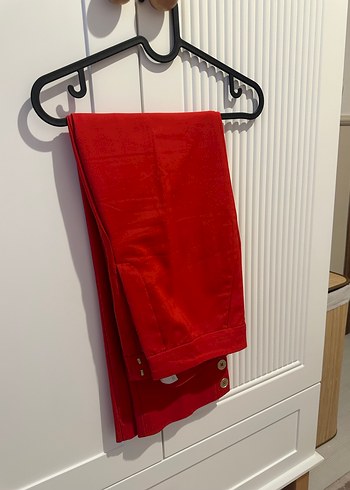 Mango Klasik Kesim Kırmızı ceket pantolon takım - Görsel 5