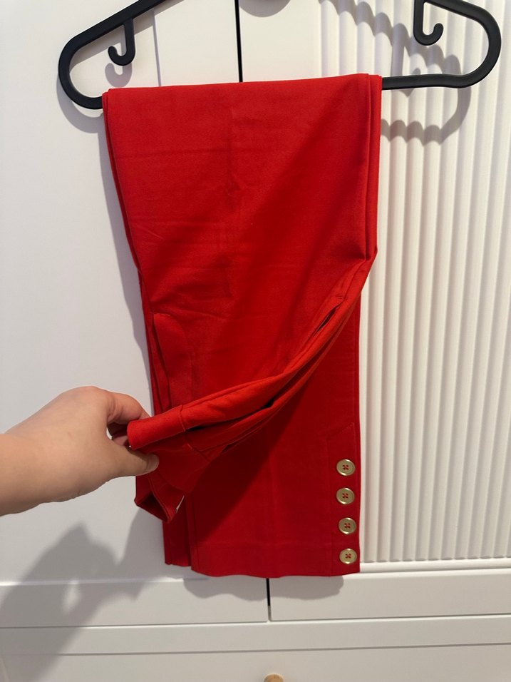 Mango Klasik Kesim Kırmızı ceket pantolon takım - Görsel 4