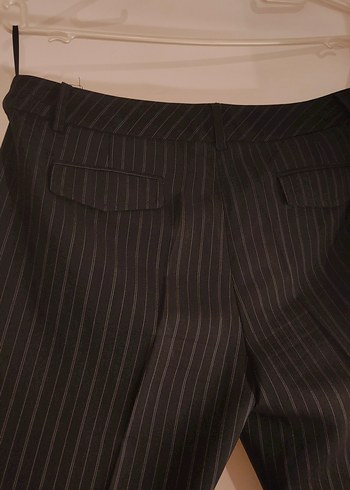 Siyah Çizgili Kadın Kumaş Pantolon - Görsel 4