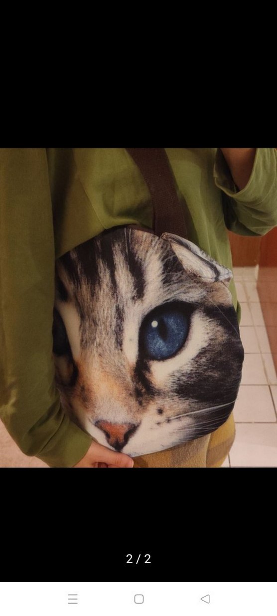 Kedi Yüzü Desenli Çanta - Görsel 2
