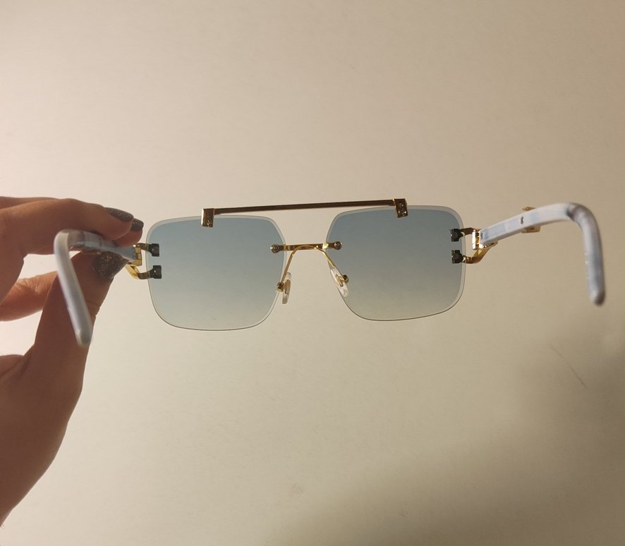 Mavi Camlı Retro Gözlük - Görsel 3