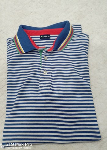 Çizgili Çok Renkli Kısa Kollu Polo Tişört - Görsel 4