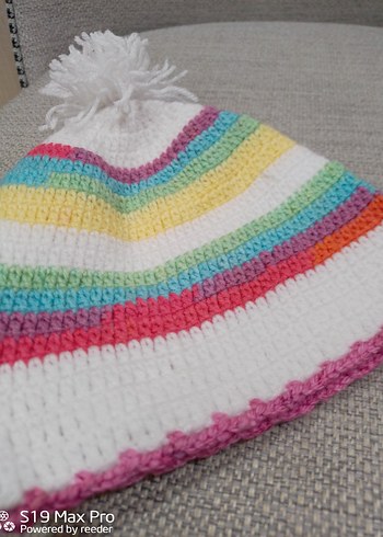 Renkli Örgü Kadın Bere - Görsel 2