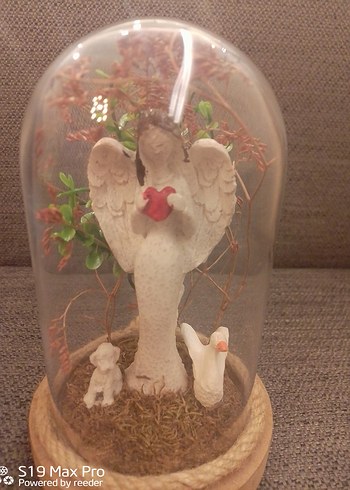 Bej Melek Figürlü Dekoratif Fanus - Görsel 2