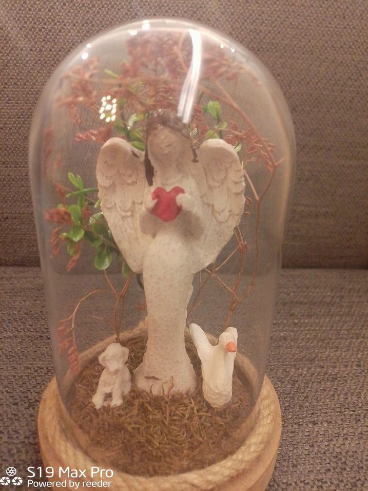 Bej Melek Figürlü Dekoratif Fanus - Görsel 2