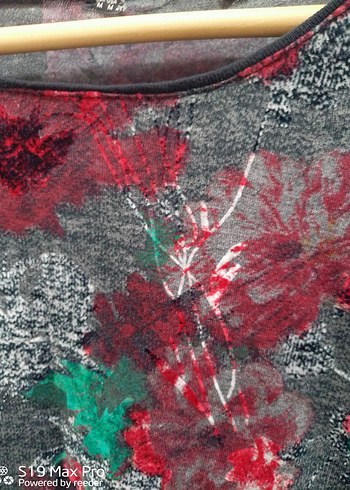 Uzun Kollu Bohem Desenli Gri Triko Elbise - Görsel 4