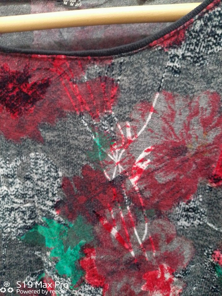 Uzun Kollu Bohem Desenli Gri Triko Elbise - Görsel 4