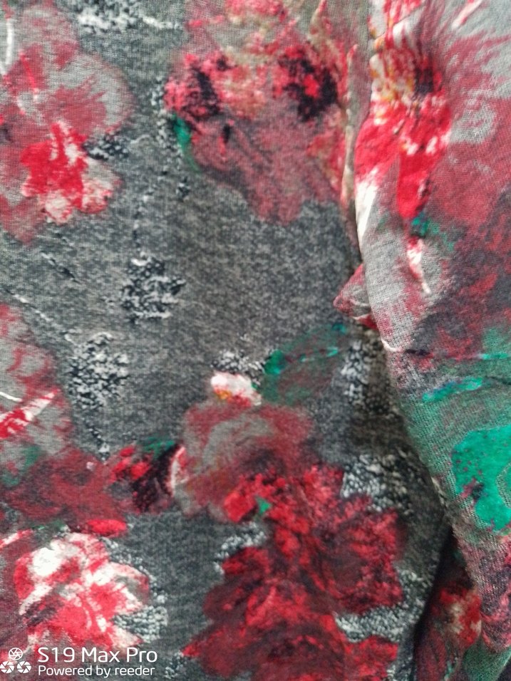 Uzun Kollu Bohem Desenli Gri Triko Elbise - Görsel 3