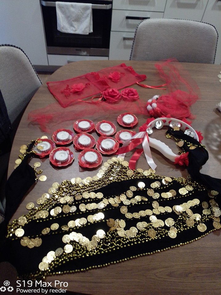 Kırmızı Çiçekli Zil ve Mum Seti kına için - Görsel 4