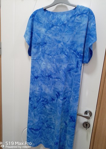 Mavi Bağlamalı V Yaka Hamile Tunik - Görsel 2