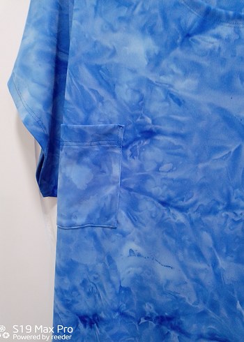 Mavi Bağlamalı V Yaka Hamile Tunik - Görsel 4