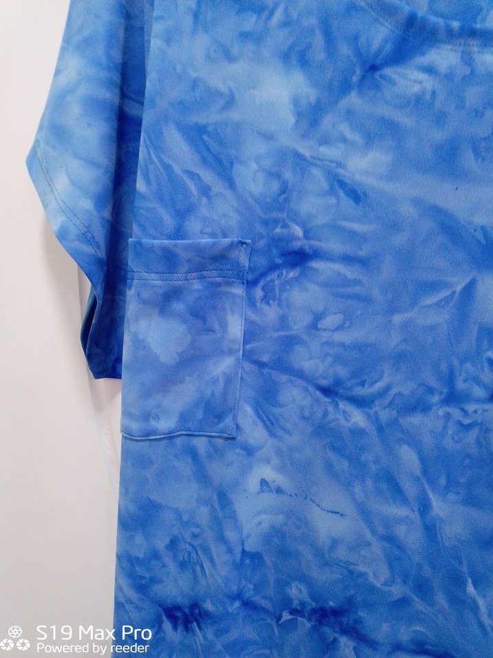 Mavi Bağlamalı V Yaka Hamile Tunik - Görsel 4