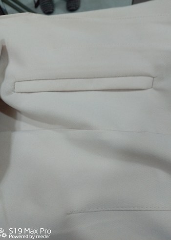 Beyaz Kadın Kumaş Pantolon, Normal Kesim, Fermuarlı - Görsel 5