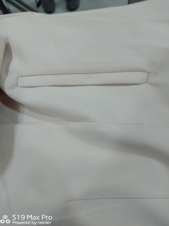 Beyaz Kadın Kumaş Pantolon, Normal Kesim, Fermuarlı - Görsel 5