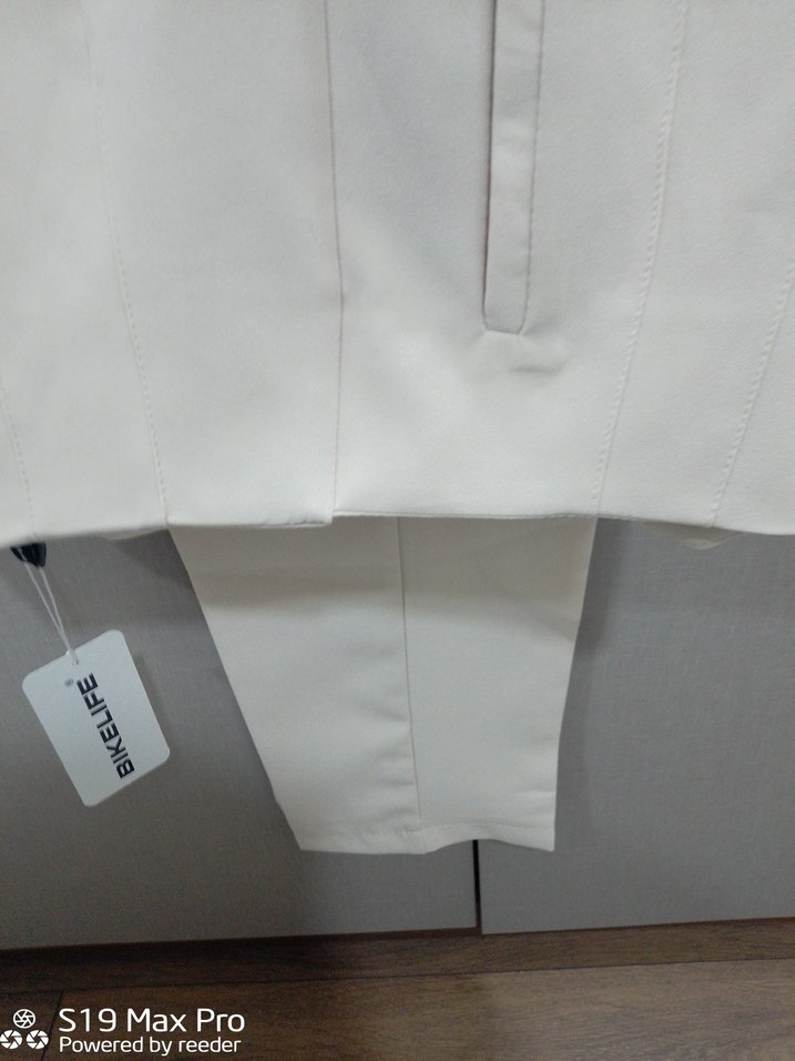 Beyaz Kadın Kumaş Pantolon, Normal Kesim, Fermuarlı - Görsel 4