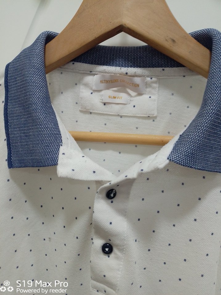 Pamuklu Kısa Kollu Beyaz Polo Tişört - Görsel 2