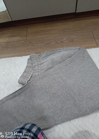 Gri Keten Rahat Kesim Kadın Pantolon - Görsel 4