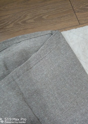 Gri Keten Rahat Kesim Kadın Pantolon - Görsel 6