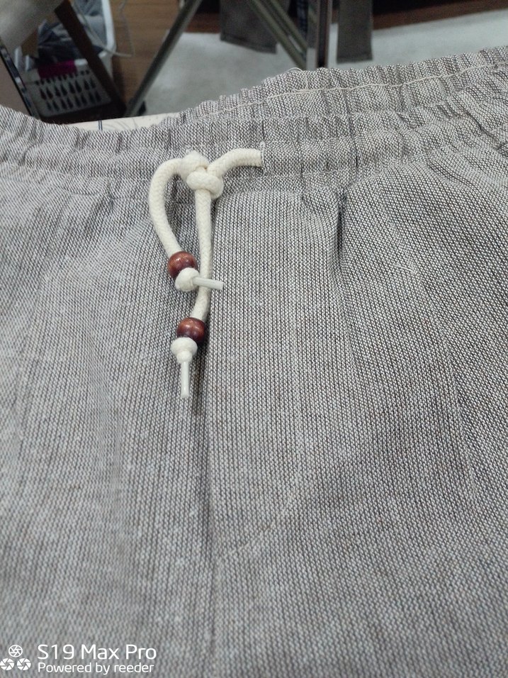 Gri Keten Rahat Kesim Kadın Pantolon - Görsel 2