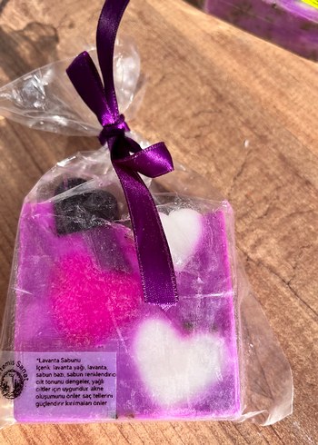 Lavanta yağlı Kalp Desenli Mor sabun - Görsel 7